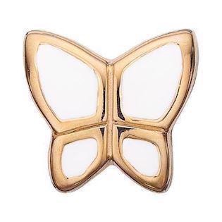 Christina Forgyldt sølv Butterfly White sommerfugl med hvid emalje, model 623-G41-white køb det billigst hos Guldsmykket.dk her